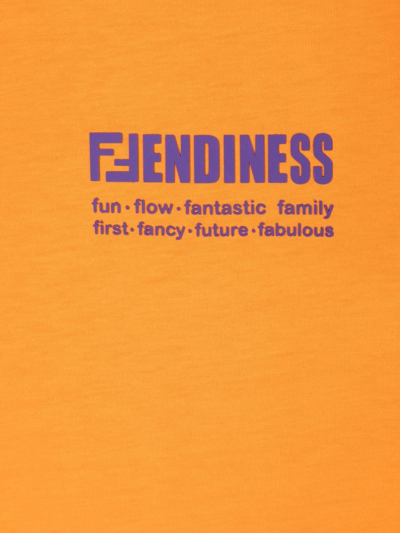 Shop Fendi Cotton Text-print T-shirt In Orange