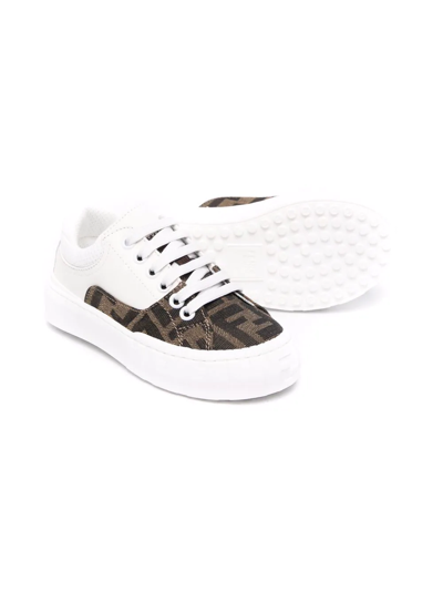 Shop Fendi Ff Logo Low-top Sneakers In White