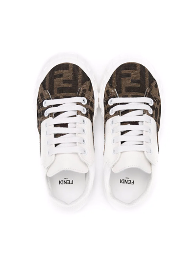 Shop Fendi Ff Logo Low-top Sneakers In White