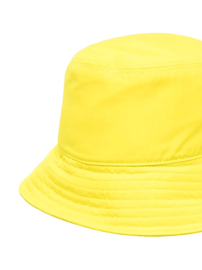 Fendi Logo-print Bucket Hat In Yellow