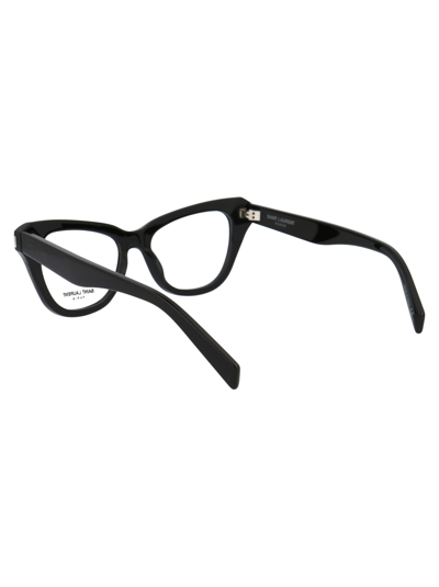 Shop Saint Laurent Sl 472 Glasses In 001 Black Black Transparent