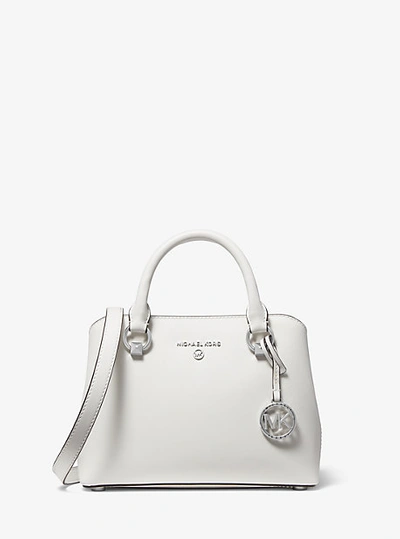 Michael Kors Edith Small Saffiano Leather Satchel In White