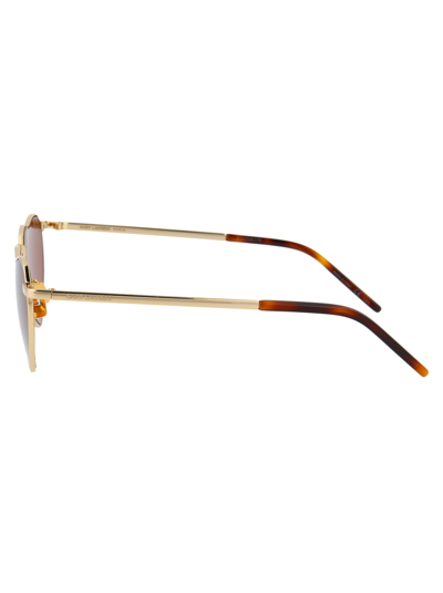 Shop Saint Laurent Eyewear Sl 301 Loulou Sunglasses In 012 Gold Gold Red