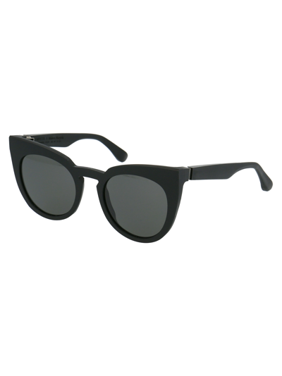 Shop Mykita Mmraw005 Sunglasses In 812 Raw Black