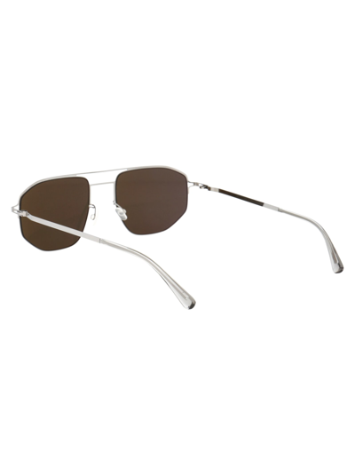 Shop Mykita Mmcraft017 Sunglasses In 051 Shinysilver Rawgreen Solid