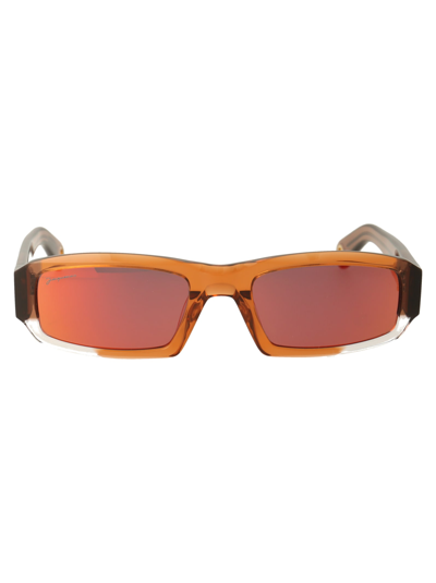 Shop Jacquemus Les Lunettes Altu Sunglasses In Multi Brown