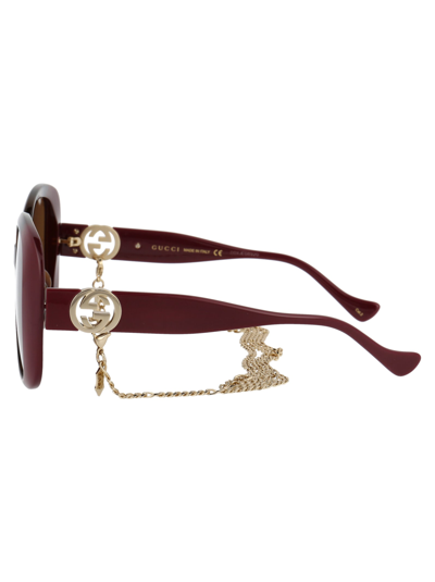 Shop Gucci Gg1029sa Sunglasses In 003 Havana Burgundy Brown