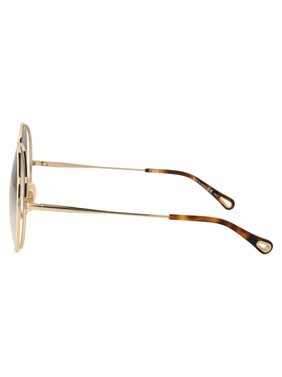 Shop Chloé Ch0037s Sunglasses In 006 Gold Gold Violet