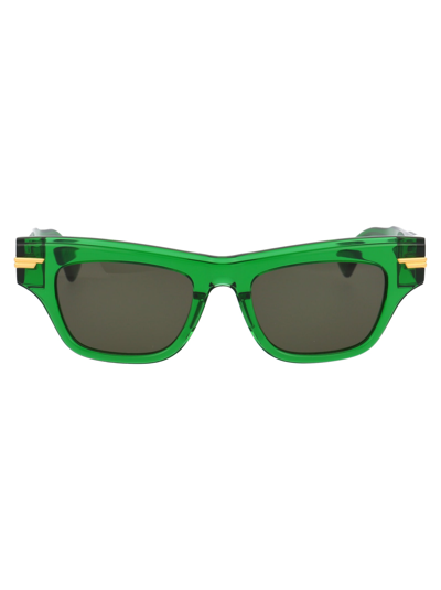 Shop Bottega Veneta Bv1122s Sunglasses In 004 Green Green Green