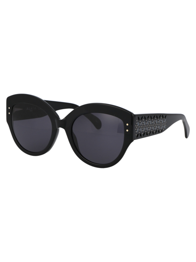 Shop Alaïa Aa0040s Sunglasses In 001 Black Black Grey