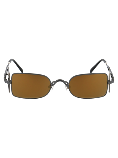 Shop Matsuda 10611h Sunglasses In Matte Black - Brushed Gold