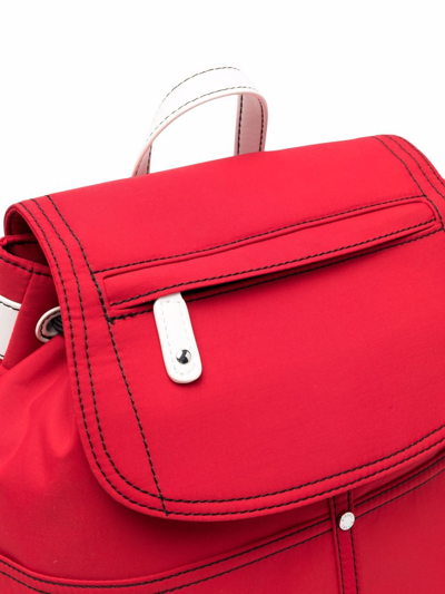 Diesel Foldover Drawstring Backpack In Red