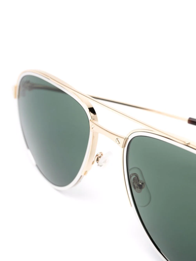 Shop Cartier Santos De  Pilot-frame Sunglasses In Gold