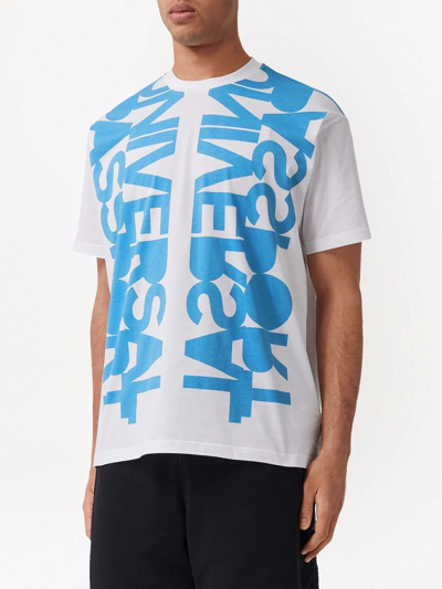 Shop Burberry Universal Passport Cotton T-shirt In Weiss