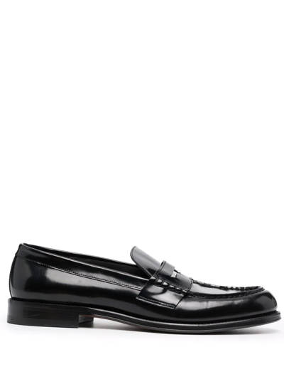 Dsquared2 Man Loafers Black Size 11 Soft Leather In Black