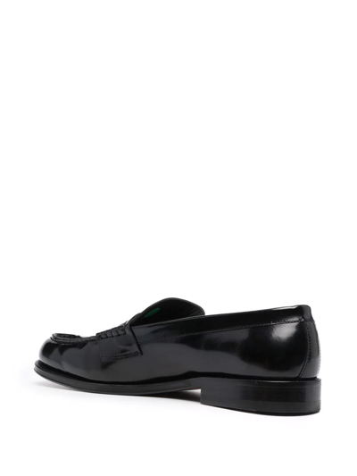 Shop Dsquared2 High-shine Penny Loafers In Black