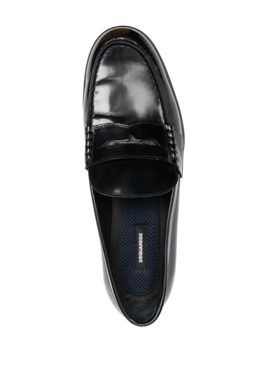 Dsquared2 Man Loafers Black Size 11 Soft Leather In Black