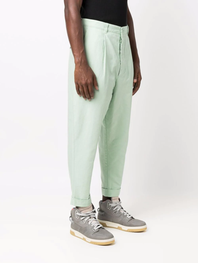 Shop Ami Alexandre Mattiussi Oversized Carrot-fit Trousers In Green