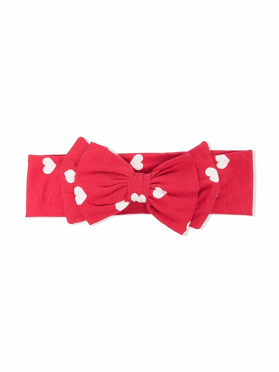 Shop Monnalisa Bow-detail Polka Dot Hairband In Red