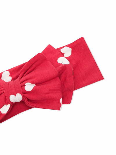 Shop Monnalisa Bow-detail Polka Dot Hairband In Red