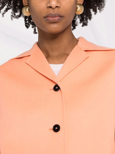 Shop Jil Sander Button-front Blazer In Orange
