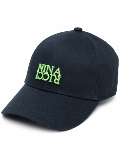 Shop Nina Ricci Embroidered-logo Baseball Cap In Blue