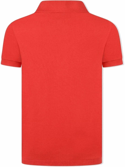 Shop Lacoste Embroidered Logo Cotton Polo Shirt In Red