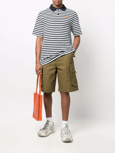 Kenzo Mesh-texture Cargo Trousers In Green
