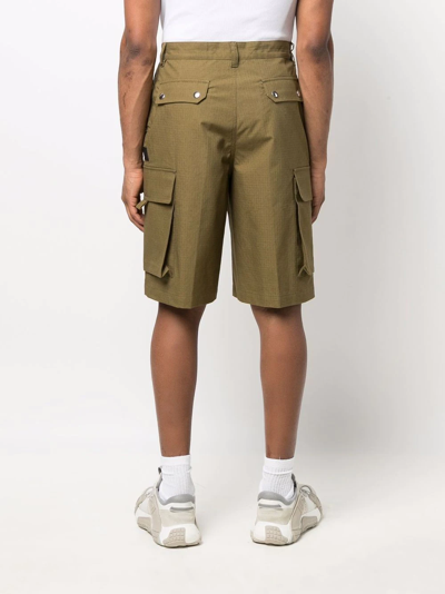 Shop Kenzo Cotton Cargo Shorts In Green