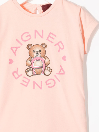 Shop Aigner Teddy-print Cotton T-shirt In Pink