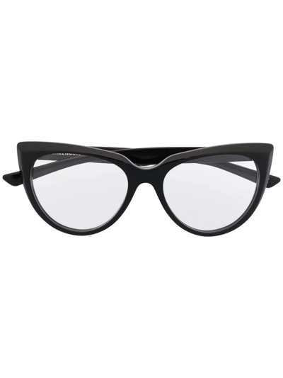 Shop Balenciaga Cat-eye Optical Glasses In Black