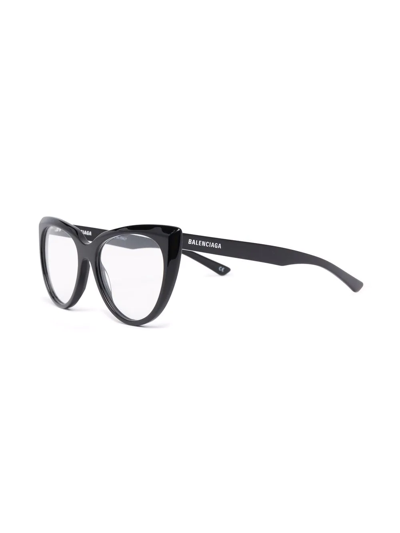 Shop Balenciaga Cat-eye Optical Glasses In Black