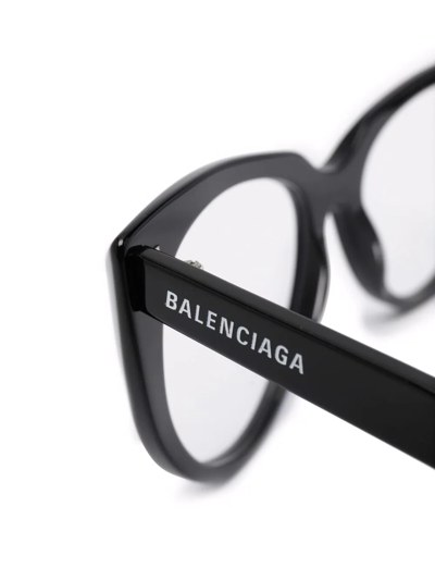 Shop Balenciaga Cat-eye Optical Glasses In Black