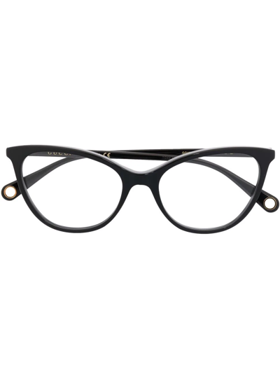 Gucci Round Frame Optical Glasses In Black