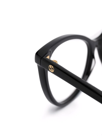 Gucci Round Frame Optical Glasses In Black