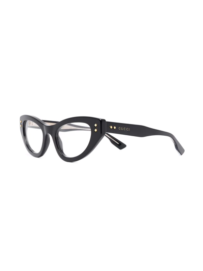 Shop Gucci Cat-eye Optical Glasses In Black