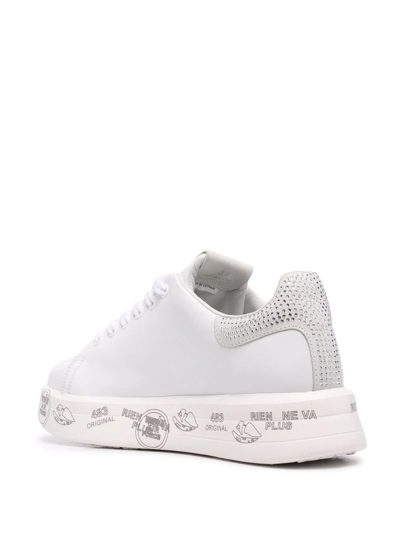 Shop Premiata Belle Crystal-back Sneakers In White