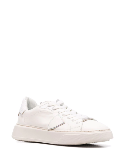 Philippe Model Temple Monochrome Low-top Sneakers In White