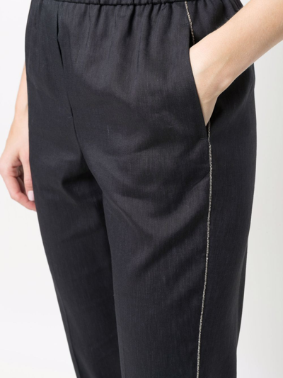 Shop Peserico Cropped Straight-leg Trousers In Blue
