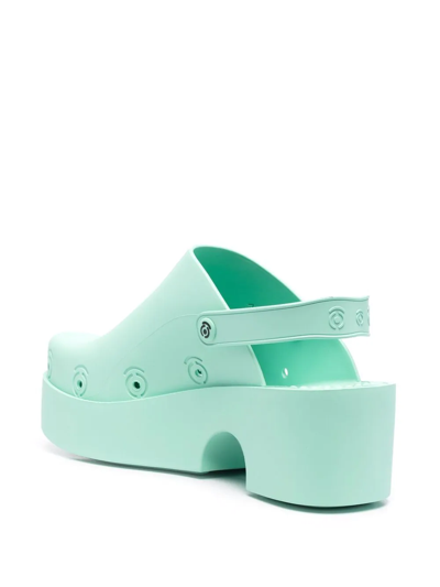 Shop Xocoi Debossed-logo Slingback Sandals In Green