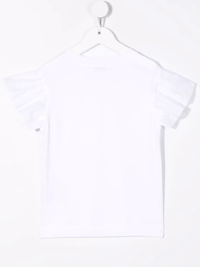 Shop Brunello Cucinelli Ruffle-cuffs T-shirt In White