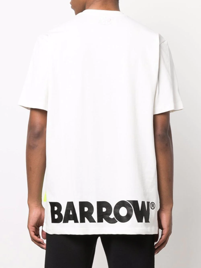 Shop Barrow Smiley-logo Crew-neck T-shirt In White