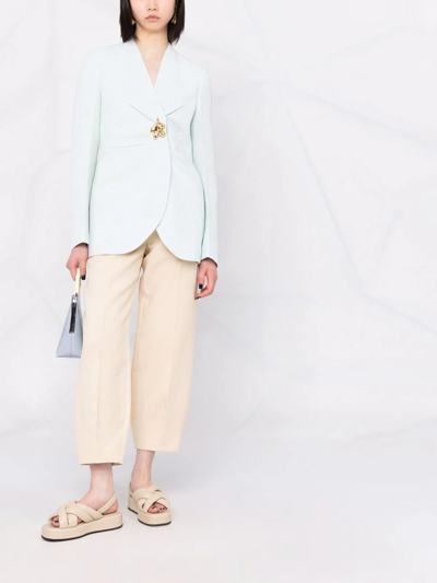 Jil Sander Gathered Blazer In Blue