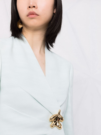 Shop Jil Sander Brooch-detail Tailored Blazer In Blue