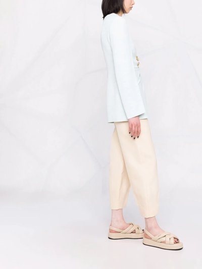 Jil Sander Gathered Blazer In Blue