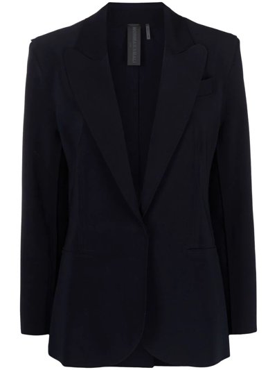 Shop Norma Kamali Single-breasted Tailored Blazer In Blue
