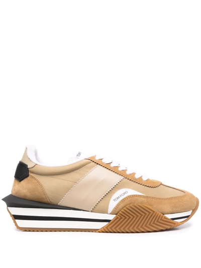 Shop Tom Ford James Multi-panel Sneakers In Neutrals