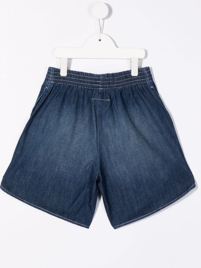 Château Lafleur-gazin Embroidered Logo Denim Shorts In Blue