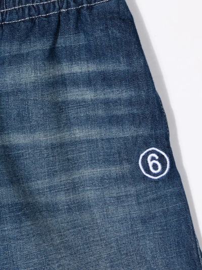 Château Lafleur-gazin Embroidered Logo Denim Shorts In Blue