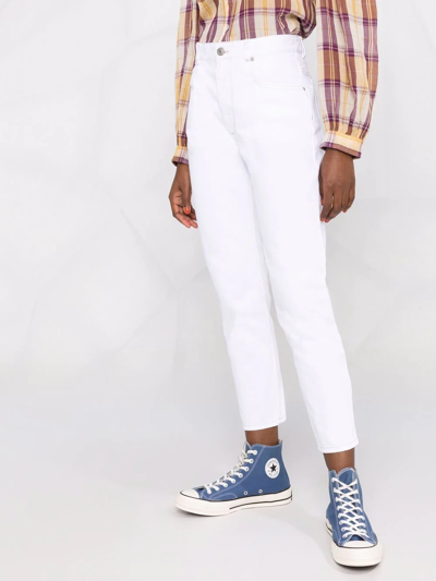 Shop Isabel Marant Étoile Cropped Straight-leg Jeans In White